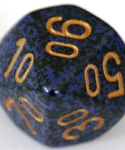 Polyhedral 7-Die Speckled Dice Set - Golden Cobalt 16 51Z4z6ludL