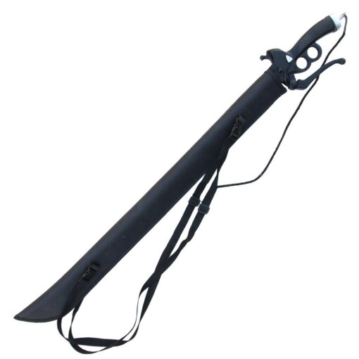 Armory Replicas™ - Titan Attack Kirito's Elucidator Foam Sword - Shingeki no Kyojin Fantasy Foam Sword for LARP - Ideal for LARP, Halloween Costumes, Cosplay PACK 1 with FULL SHEATH BLACK with FULL SHEATH