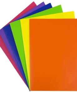 JAM PAPER Plastic 2 Pocket POP Folders - Durable School Folders - Assorted Primary Colors - 6/Pack 21 51ZS6n64ROS