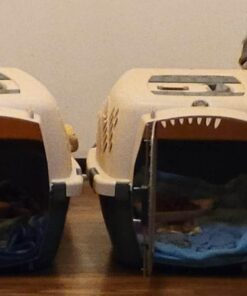 Petmate Pet Porter Fashion Dog Kennel 26", Parisian Blue & Black, for Pets 20-25lbs, Made in USA 26.0"L x 18.6"W x 16.5"H 35 51ZUKfEOrwL