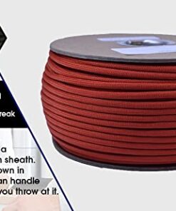 Alternative view of Bored Paracord Brand Paracord / Parachute Cord 7-Strand, 550 Lb. Break Strength Guaranteed U.S. Made, Type III - Neon Turquoise and Black Stripes Paracord (50 feet)