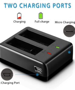 Alternative view of VVHOOY 3x900mAh Action Camera Battery Rechargeable with USB Dual Battery Charger Compatible with AKASO EK7000/Brave 4/APEMAN/SJCAM SJ4000/Victure/Vemont/Apexcam Action Camera 900mah*3 battery (style 2)