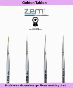 ZEM Brush Golden Taklon Multi Media Long Liner Artist Brush Set 20/0, 10/0, 5/0, 0 10 51ZlA3doLUL