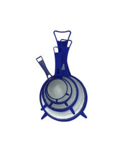 Brandobay 4-Piece Kitchen Strainer Set - Nylon Mesh Strainer - Assorted Medium Sizes (Set of 4) & Colors (Blue, Red, Green)