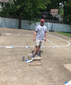 Ronan Sports Complete Easy Court Basketball Stencil Kit | Includes Spray Paint & Spray Box | Made in USA White 35 51ZuDjRmO8L