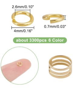 PH PandaHall Iron Open Jump Ring, 3300Pcs 6 Colors Unsoldered O Rings 4mm 21-Gauge Metal Jewelry Connector with Opener Tool for Earring Bracelet Neckalce Jewelry Craft 6 Colors-3300pcs 23 51Zx7nEzwlL
