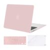 MOSISO Compatible with MacBook Air 13 inch Case (Models: A1369 & A1466, Older Version 2010-2017 Release), Protective Plastic Hard Shell Case & Keyboard Cover & Screen Protector, Rose Quartz 28 51a4NqQyDL