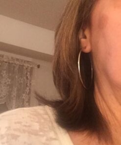Amazon Essentials Stainless Steel Rounded Tube Hoop Earrings (50mm) 50 mm 18 51a8NyAMc4L