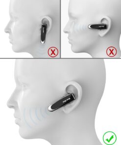 New bee Bluetooth Earpiece V5.0 Wireless Handsfree Headset with Microphone 24 Hrs Driving Headset 60 Days Standby Time for iPhone Android Samsung Laptop Trucker Driver (Black) Black 30 51aHG5HkmL