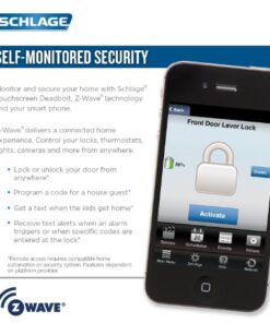 SCHLAGE Connect Camelot Touchscreen Deadbolt with Built-In Alarm and Handleset Grip with Accent Lever, Satin Nickel, FE469NX ACC 619 CAM RH, Works with Alexa Right Camelot 27 51aKfEvvsL 1