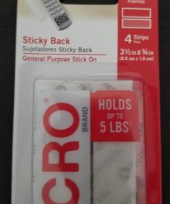 VELCRO Brand - Sticky Back Hook and Loop Fasteners | Perfect for Home or Office | 3 1/2in x 3/4in Strips | Pack of 4 | White (VEL90076) 4Pk 28 51aTX2hCaXL