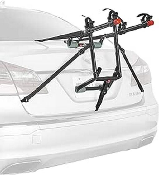 Allen Sports Deluxe 2-Bike Trunk Mount Rack, Model 102DN-R, Black Bike Rack Red/ Black