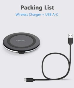 Yootech Wireless Charger,10W Max Fast Wireless Charging Pad Compatible with iPhone 15/15 Plus/15 Pro Max/14/13/SE 2022/12/11/X/8,Samsung Galaxy S22/S21/S20,for AirPods Pro 2(No AC Adapter) Black/Black 29 51aZ4fbctOL