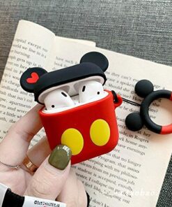 iFiLOVE Compatible with Airpods Case, Cute Cartoon Airpods Cover, Mickey Mouse Soft Silicone Shockproof Protective Case Cover Skin with Ring Buckle Holder for Apple Airpods 1 & 2 Charging Case(#1) #1 22 51ahGnZU5JL
