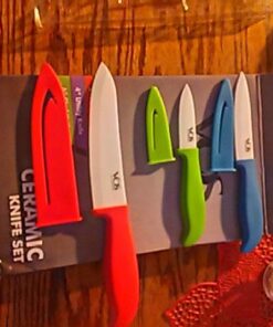 Vos Ceramic Knife Set 4 Pcs Ceramic Knives Set For Kitchen, Ceramic Kitchen Knives With Peeler, Ceramic Paring Knife 3", 4", 6", Inch Multi-Color Red, Blue, Green, Purple Multicolor 43 51aif5kq4wL