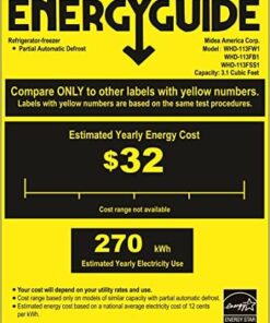 Midea WHD-113FB1 Double Door Mini Fridge with Freezer for Bedroom Office or Dorm with Adjustable Remove Glass Shelves Compact Refrigerator, 3.1 cu ft, Black 43 51atvM1SFuL