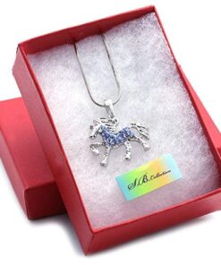 Soulbreezecollection Light Sky Blue Horse Pony Mustang Animal Pendant Necklace Western Charm Ladies Women Fashion Jewelry 5 51avSYpji7L