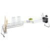 Home Basics Over Sink Shelf, (Chrome) Steel Over The Kitchen Sink Organizer for Soap, Sponges, Scrubbers, and More | with Cutlery Holder 16 51awcdWoVPL