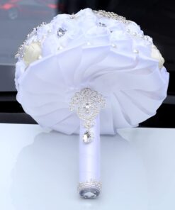 Generic Engerla Handmade Crystal Diamond Pearl Rhinestone Brooch Bridal Hold Flowers Wedding Bouquet Brooch 24 51aybhub6UL