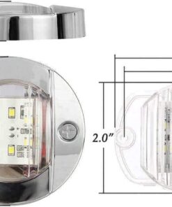 Alternative view of Partsam 4Pcs 3" Inch Round Chrome Marine Boat Lights Blue LED Transom Mount Stern Anchor Navigation Lights IP67 Waterproof, Boat LED Stern Lights, Night Fishing Lights,Deck Lights, 12V, Surface Mount