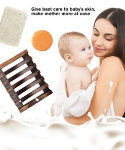 Magift Piece Home Bathroom Soap Case, Sink Deck Bathtub Shower Dish, Rectangular, Hand Craft, Natural Wooden Holder for Sponges, Scrubber, 2 Count(Pack of 1), Brown 2 Pack Brown 30 51b9SS072SL