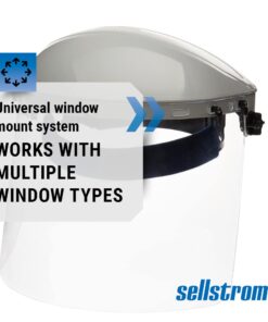 Sellstrom Advantage Series Face Shield - Clear Window with Standard Binding - Comfortable Ratcheting Headgear, ANSI Z87.1+ (S30120) 1 Count (Pack of 1) 20 51bBwibBmWL