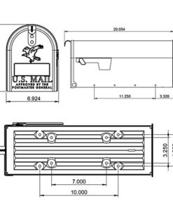 Gibraltar Mailboxes Elite Medium Capacity Galvanized Steel Black, Post-Mount Mailbox, E1100B00 25 51bDH2VC44L
