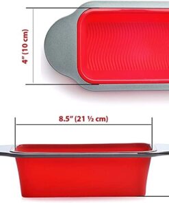 Boxiki Kitchen 9 x 5 Inch Non-Stick Silicone Bread Loaf Pan - Red, BPA Free, Dishwasher Safe Silicone Loaf Pan 21 51bEAR9yDqL