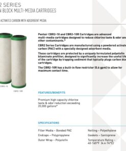Pentair Pentek CBR2-10 Carbon Water Filter, 10-Inch, Under Sink Carbon Block Multi-Media Replacement Cartridge, 10" x 2.5", 0.5 Micron Standard 7 51bF78Vz pL