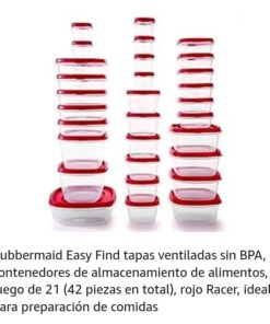 Rubbermaid 60-Piece Food Storage Containers with Lids, Salad Dressing and Condiment Containers, and Steam Vents, Microwave and Dishwasher Safe, Red 33 51bX1GuB38L