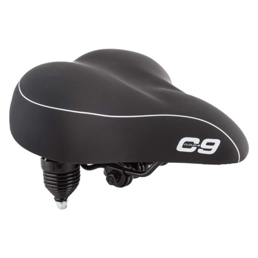 Sunlite Cloud-9 Bicycle Suspension Cruiser Saddle, Cruiser Gel, Tri-color Black 10.5" x 10.5"