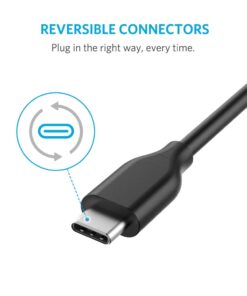 Anker USB C Cable, PowerLine USB 3.0 to USB C Charger Cable (3ft) with 56k Ohm Pull-up Resistor for Samsung Galaxy Note 8, S8, S8+, S9, Oculus Quest, Sony XZ, LG V20 G5 G6, HTC 10 (Black) 3ft Black 1 23 51bbpNUTEWL