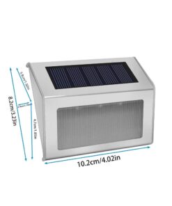 Lightess Solar Stair Lights Outdoor LED Deck Step Lighting Stainless Steel for Paths Patio Pack of 6 Cool White 24 51beciGPBrL