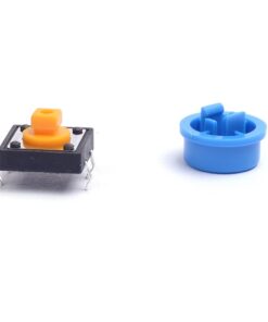 Cylewet 25Pcs 12x12x7.3mm Momentary Tact Tactile Push Button Switch Touch Switch Micro Switch 4 Pins SMD PCB with Cap for Arduino (Pack of 25) CYT1009 8 51bjIbifDgL