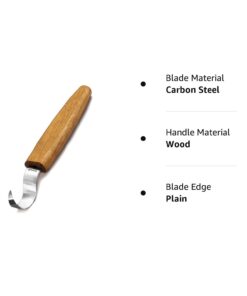 BeaverCraft Wood Carving Hook Knife SK1 for Carving Spoons Kuksa Bowls and Cups Spoon Carving Tools Basic Crooked Knife for Professional Spoon Carvers and Beginners Right-Handed Hook Knife 39 51bsAEZMFIL
