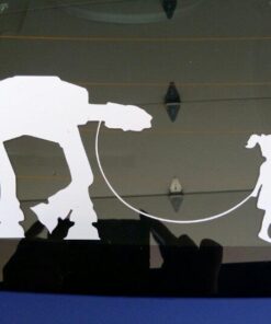 Girl Walking Robot Sticker Decal Notebook Car Laptop 8" x 4" (White) 39 51c DLSJGEL