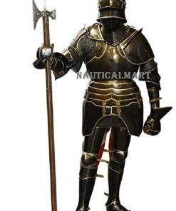 NauticalMart Medieval Knight Gothic 15th Century Closed Full Suit of Armor Wearable Halloween Costume in Antique 3 51c27LRGgtL