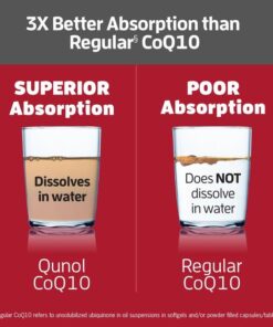 Qunol Mega Ubiquinol CoQ10 100mg, Superior Absorption, Patented Water and Fat Soluble Natural Supplement Form of Coenzyme Q10, Antioxidant for Heart Health, 120 Count (Pack of 1) Softgels 120 Count (Pack of 1) 28 51c7eEpjiQL