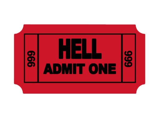 StickerJOE Ticket to Hell Funny Cool Sticker 3.5" X 2"