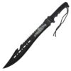 BLACK LEGION Jungle Hunter Machete with Nylon Sheath and Lanyard Cord - Stainless Steel Blade, Sawback Blade Spine, Non-Reflective Black Coating, ABS Handle - Hacking and Chopping Tool - 25" Length 41 51c9xhW47yL