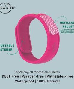 Alternative view of PARA'KITO Mosquito Insect & Bug Protection Wristband - Mosquito Stickers, Bug Spray Alternative Essentials for Beach, Camping, Desert Hiking, Christmas Bonfires - Natural Essential Oils (Fuchsia) Fuchsia