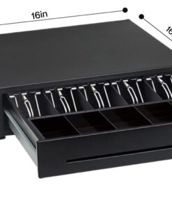 Alternative view of EOM-POS Cash Register Money Drawer + Mounting Brackets for Under Counter Installation. Built in Cable to Connect to Printer. Compatible with Square [Receipt Printer Required](Printer Driven) Cash Drawer and Brackets