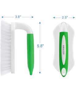 Amazer Scrub Brush Comfort Grip & Flexible Stiff Bristles Heavy Duty for Bathroom Shower Sink Carpet Floor - Pack of 2 (Green+Green) Green+green 10 51cKYP Or0L