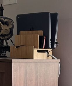 MobileVision Bamboo Charging Station & Multi Device Organizer Slim Version for Smartphones, Tablets, and Laptops Slim Stand Only 37 51cVBUxhW8L