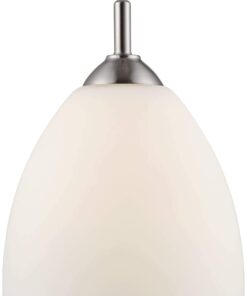 Possini Euro Design Brushed Nickel Plug in Swag Mini Pendant Lighting Fixture 9" Wide Modern Opal Glass Dome Shade for Dining Room Living House Foyer Kitchen Island Entryway Bedroom High Ceilings 19 51cZWG gduL