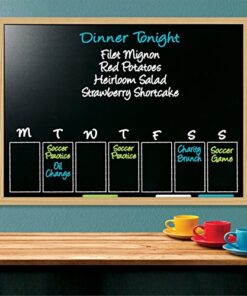 The Board Dudes 17" x 23" Chalk Board with Oak Wood Style Frame 33 51cmV2hcxsL