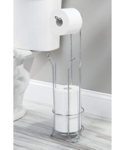 iDesign Classico Metal Toilet Tissue Roll Reserve Organizer for Bathroom, Compact Organizer, Holds 4 Rolls of Toilet Paper, Chrome Set of 1 21 51cvO6IkVDL