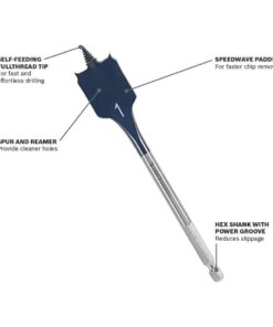 BOSCH DSB5010 Daredevil 10-Piece Standard Spade Bit Set w/ Full cone Threading and Spurred Tip , Blue 15 51cwrdzbEpL