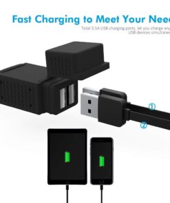 MICTUNING SAE to USB Cable Adapter 3.1A Motorcycle Dual USB Charger Port Power Socket for Smart Phone Tablet GPS 23 51cxiVnh5KL