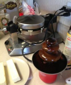 Nostalgia 8-Ounce Chocolate Fondue Fountain, Half-Pound Capacity, Easy to Assemble 3 Tiers, Perfect for Nacho Cheese, BBQ Sauce, Ranch, Liqueurs, 0.5 Pound, Brown 24 51d2ZXWDRmL